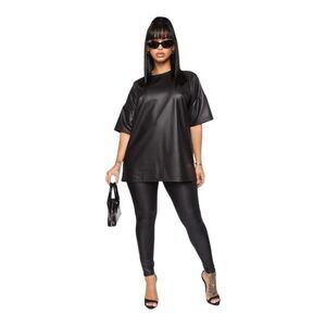 Fashion Nova Faux Leather Black skinny‎ pants Black